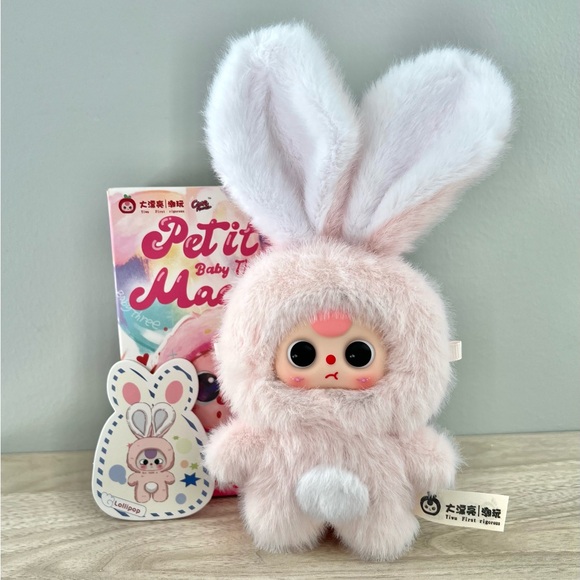 Baby Three Accessories - Baby Three Petit Macaron Cute Bunny Plush Pendant - Lollipop (Light Pink)